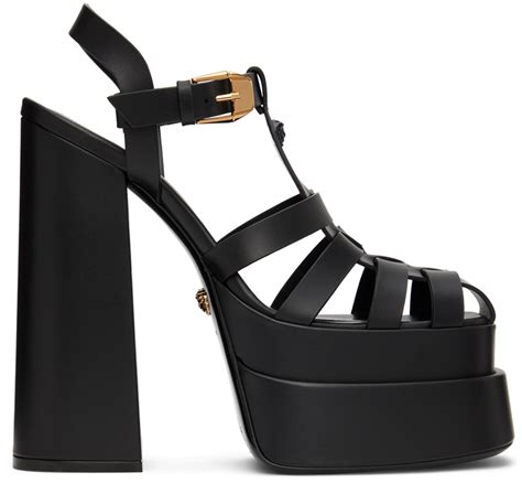 scarpin versace black medusa|Versace Medusa platform sandals.